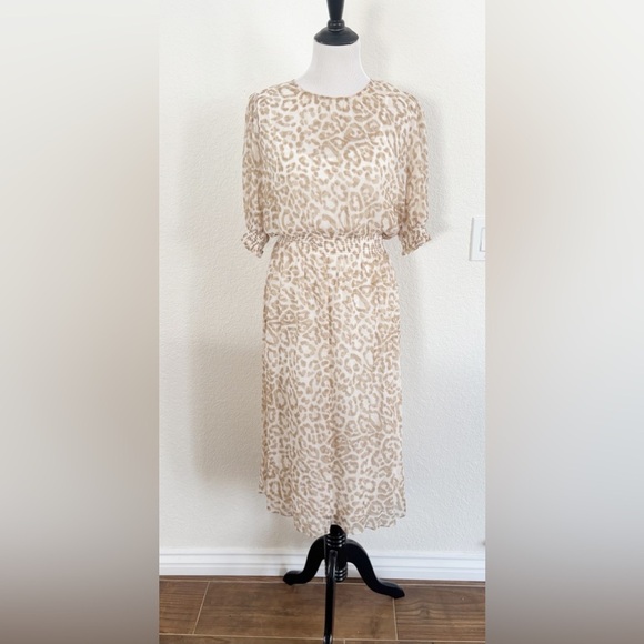 Tommy Hilfiger Beige Leopard Print Maxi Dress - Picture 1 of 8